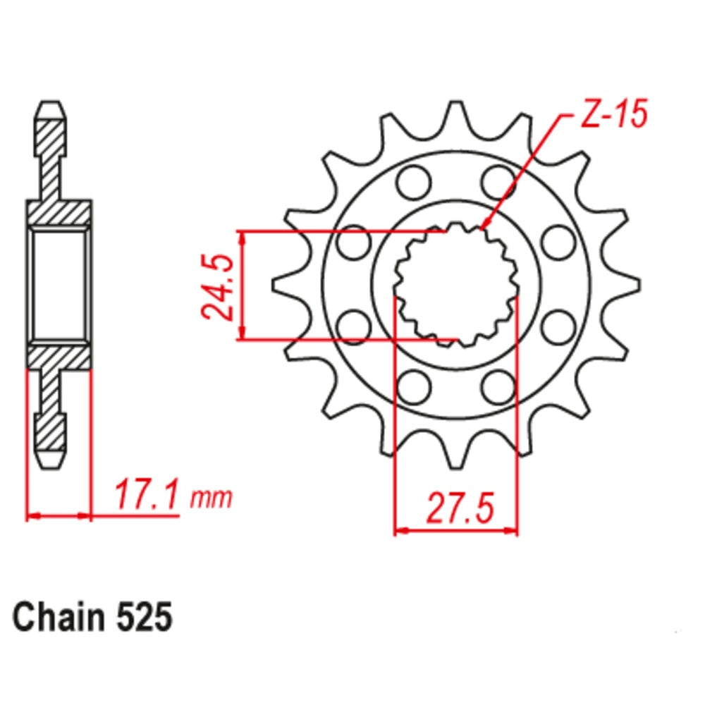 New SUPERSPROX 14T Sprocket - Front For DUCATI 10-749-14