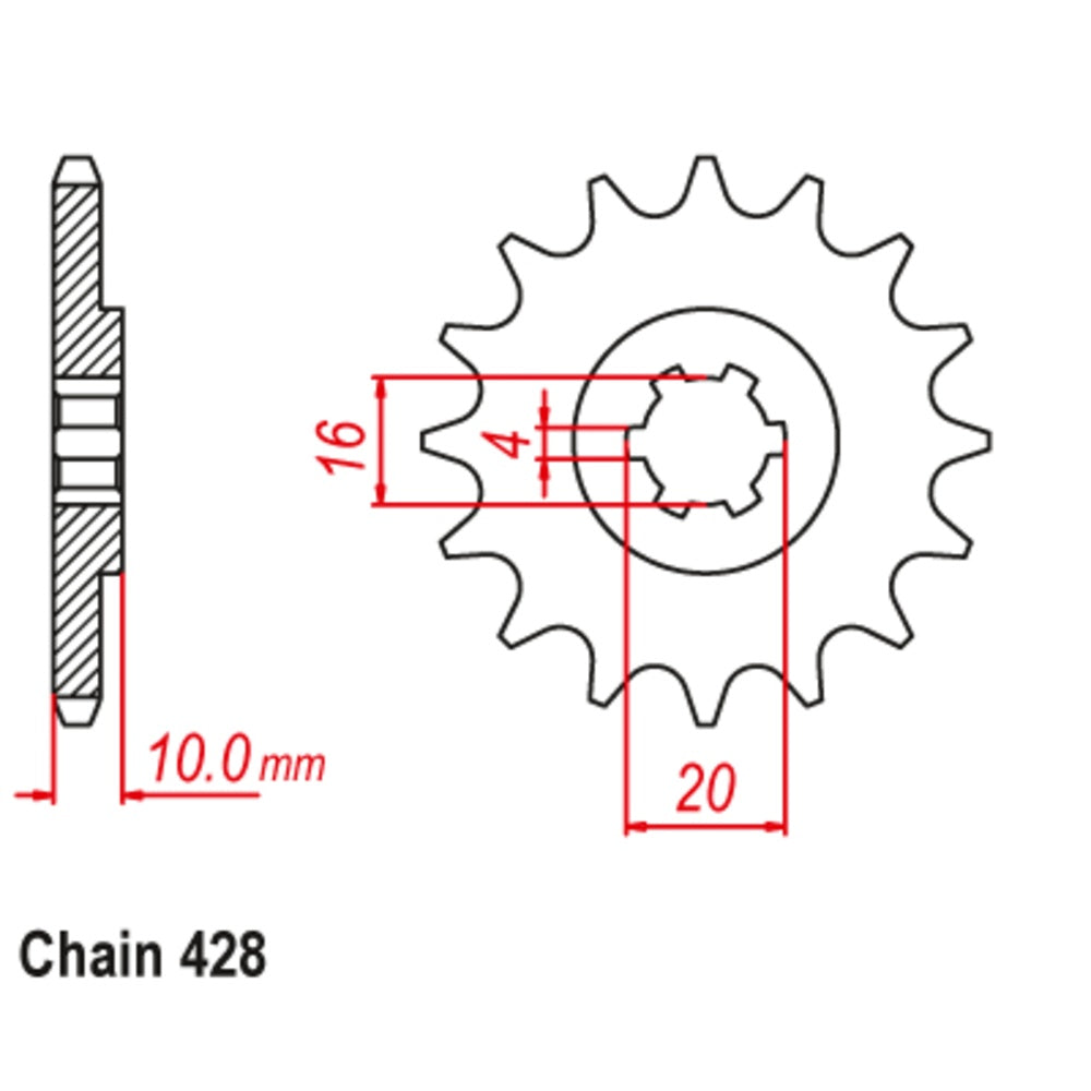 New SUPERSPROX 14T Sprocket - Front For HYOSUNG XRX125 10-HY1-14