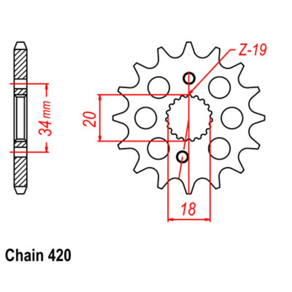 SUPERSPROX 15T Sprocket - Front For HONDA CRF150RB BIG WHEEL, CRF150R 10-KSE-15