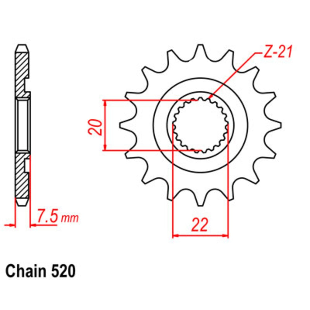 SUPERSPROX 12T Sprocket - Front For HONDA CR125R, CRF250X, CRF250R 10-KSR-12