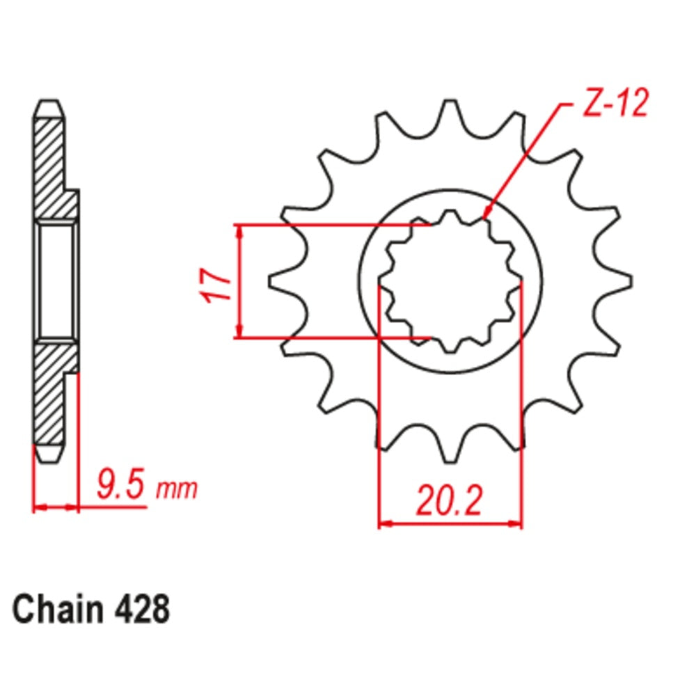 New SUPERSPROX 14T Sprocket - Front For GAS-GAS, HUSQVARNA, KTM 10-KT5-14