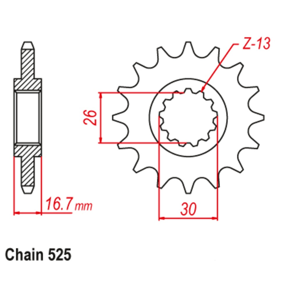New SUPERSPROX 16T Sprocket - Front For HONDA 10-MAS-16