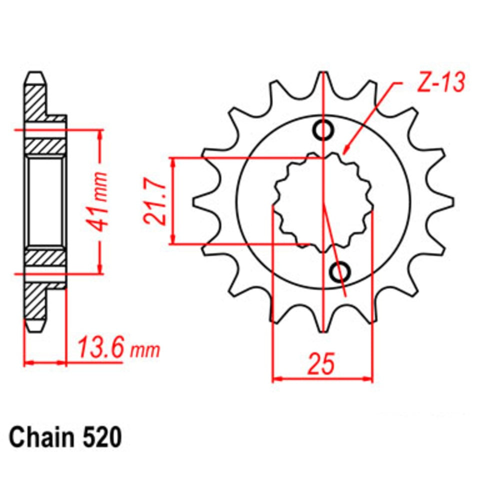 New SUPERSPROX 13T Sprocket - Front For HONDA XR650R 10-MBN-13