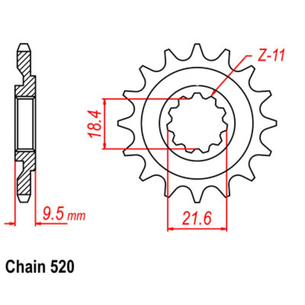 New SUPERSPROX 14T Sprocket - Front For HONDA CR500R, CR250R 10-ML3-14