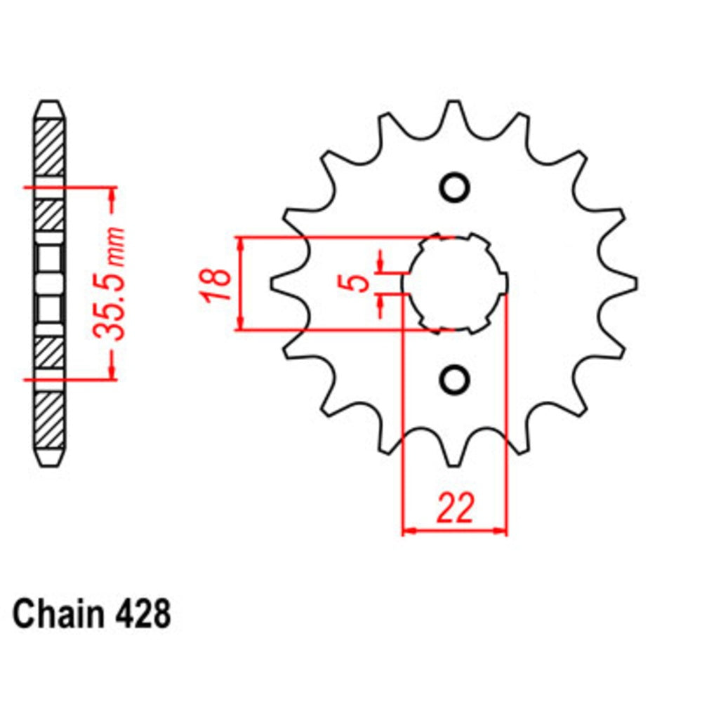 New SUPERSPROX 14T Sprocket - Front For YAMAHA TW200 10-TW2-14