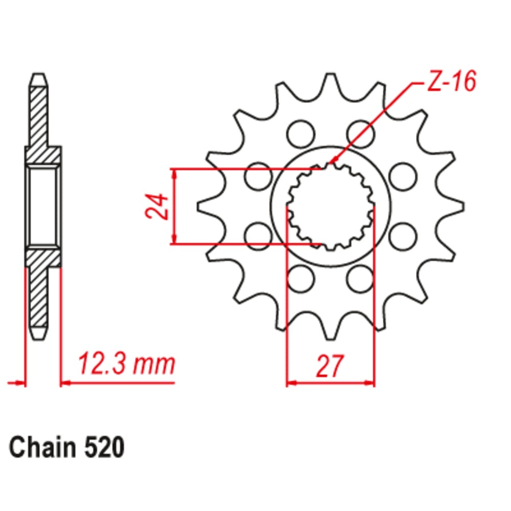 SUPERSPROX Front Sprocket Alternate Pitch Stealth For SUZUKI 10S-1444-17