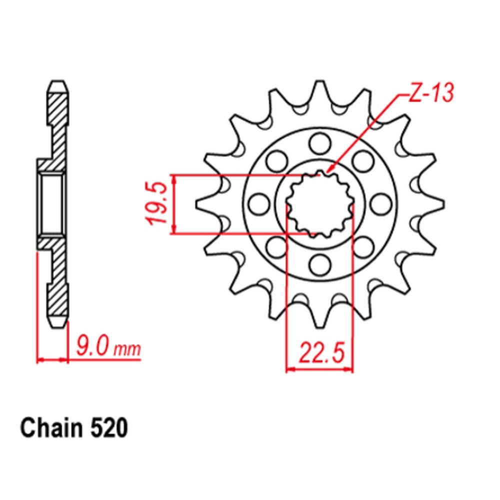SUPERSPROX Front Sprocket Stealth High Performance For SUZUKI RM-Z250 10S-49H-13
