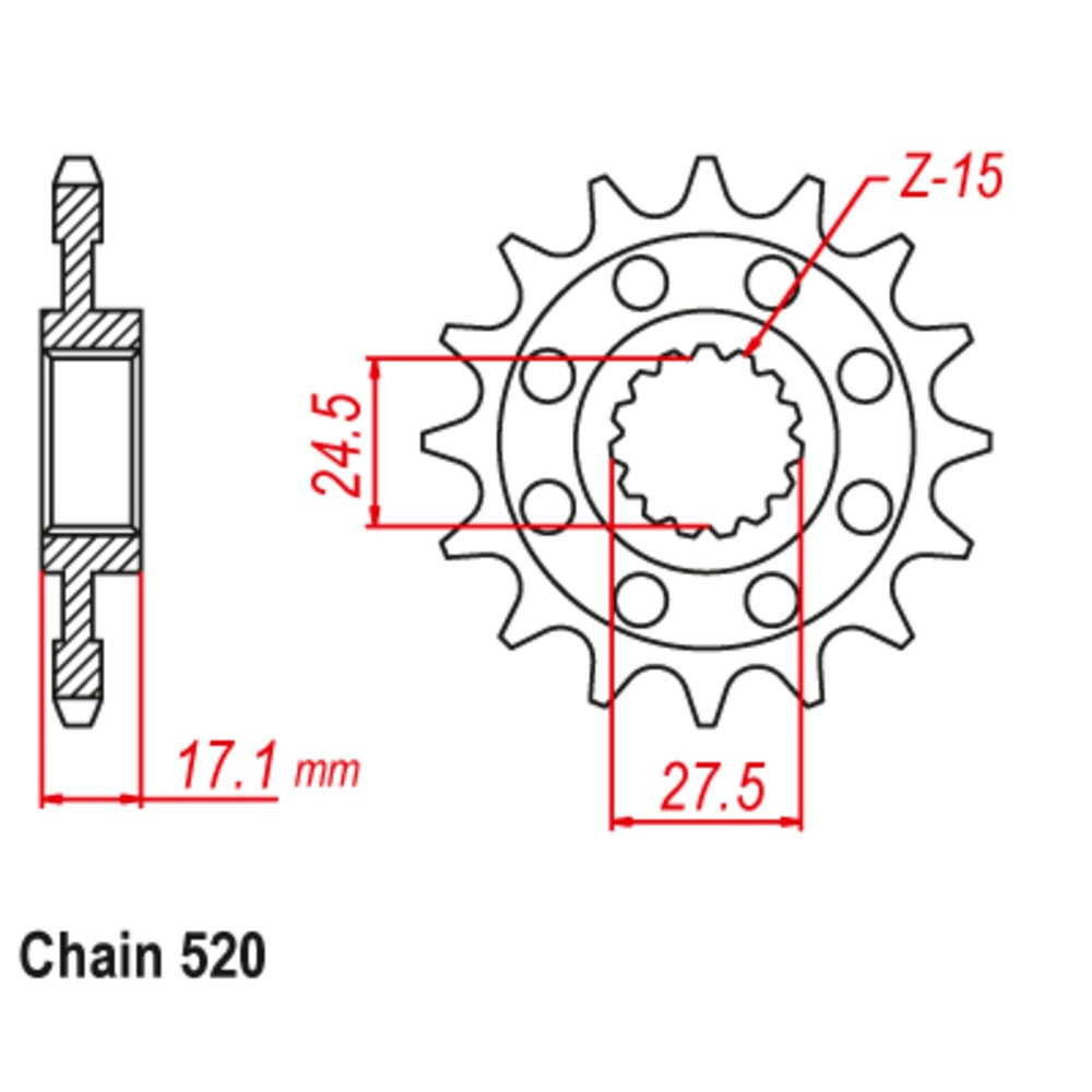 SUPERSPROX Front Sprocket Alternate Pitch Stealth For DUCATI 10S-748-14