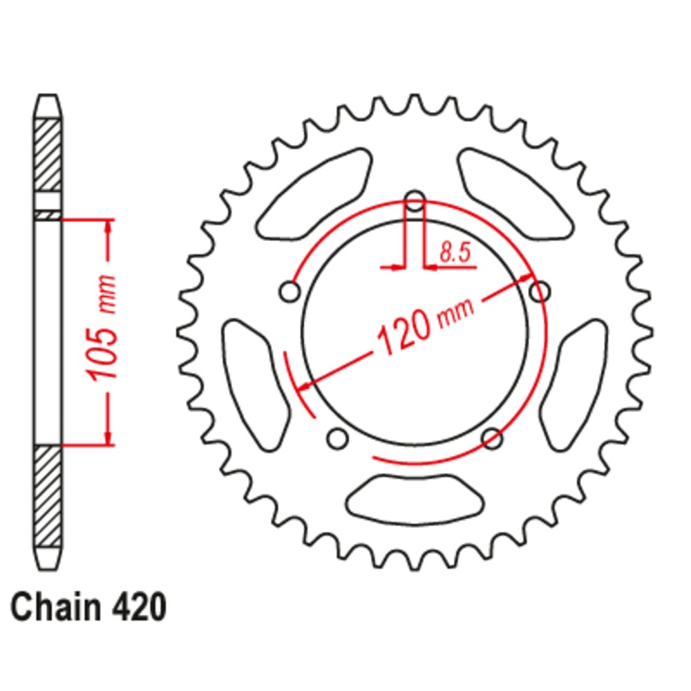 New SUPERSPROX 51T Sprocket Steel - Rear For APRILIA 50 RX 11-024-51