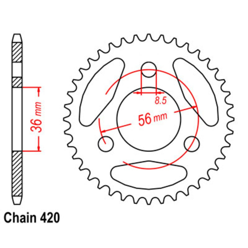 New SUPERSPROX 28T Sprocket Steel - Rear For KAWASAKI, SUZUKI 11-044-28