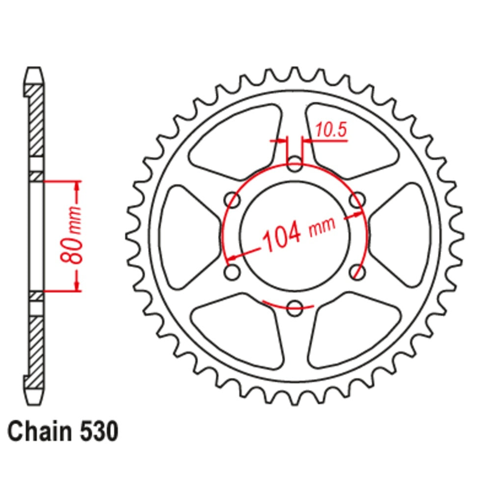 New MTX 38T Sprocket Steel - Rear For KAWASAKI 11-054-38
