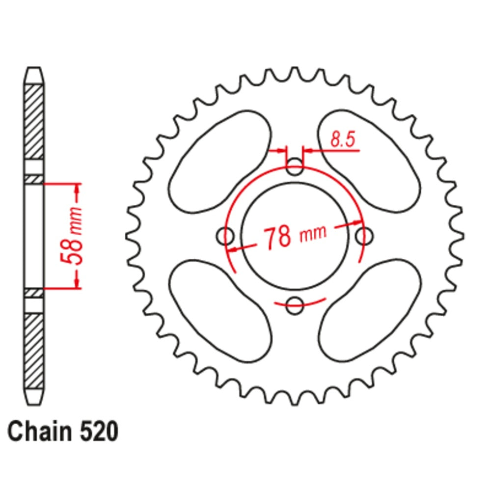 New SUPERSPROX 35T Sprocket Steel - Rear For SUZUKI GT200 X5, GT185 11-103-35