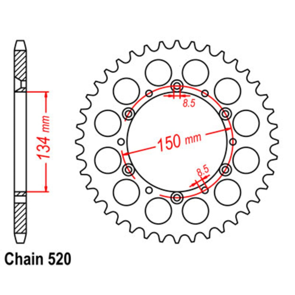 New SUPERSPROX 43T Sprocket Steel - Rear For KAWASAKI, SUZUKI 11-110-43
