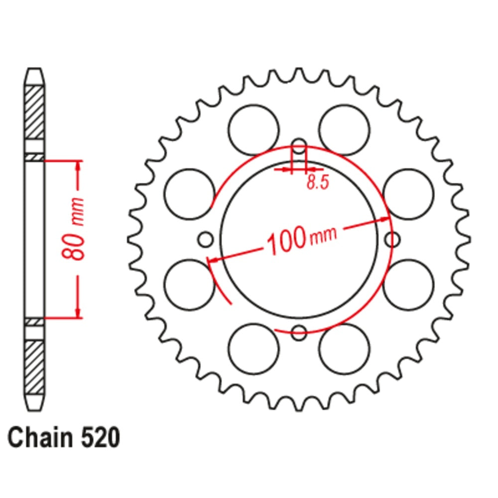 SUPERSPROX 39T Sprocket Steel - Rear For SCORPA SY250F, SY250R, SY250 11-113-39