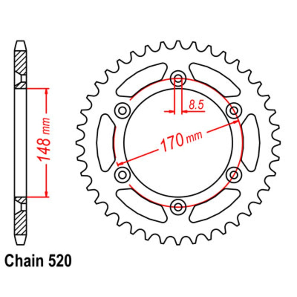 New SUPERSPROX 52T Sprocket Steel - Rear For SUZUKI 11-142-52
