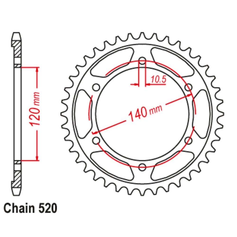 New SUPERSPROX Rear Sprocket Steel Alternate Pitch For SUZUKI GSX-R750 11-147-42