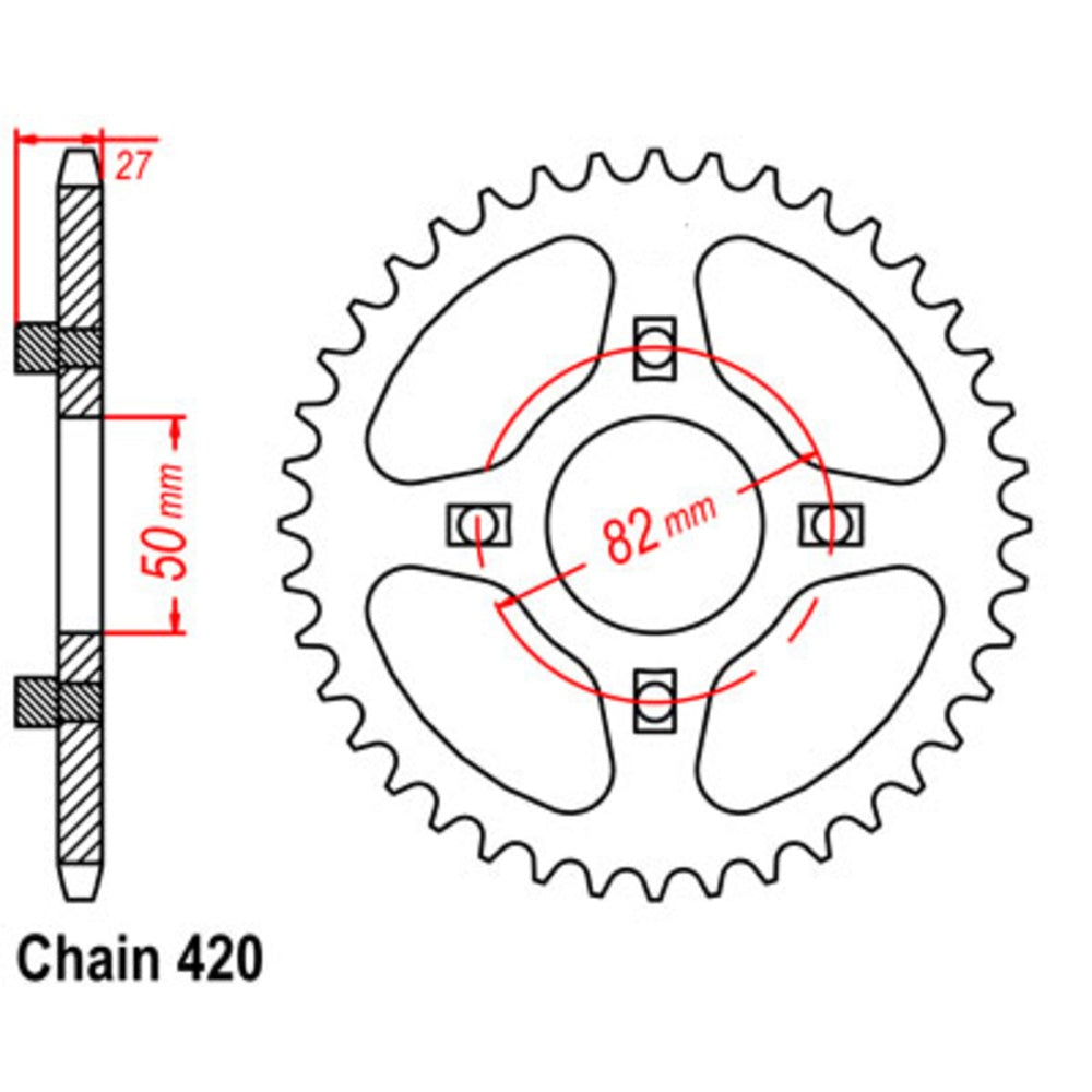 New SUPERSPROX 44T Sprocket Steel - Rear For HONDA 11-153-44