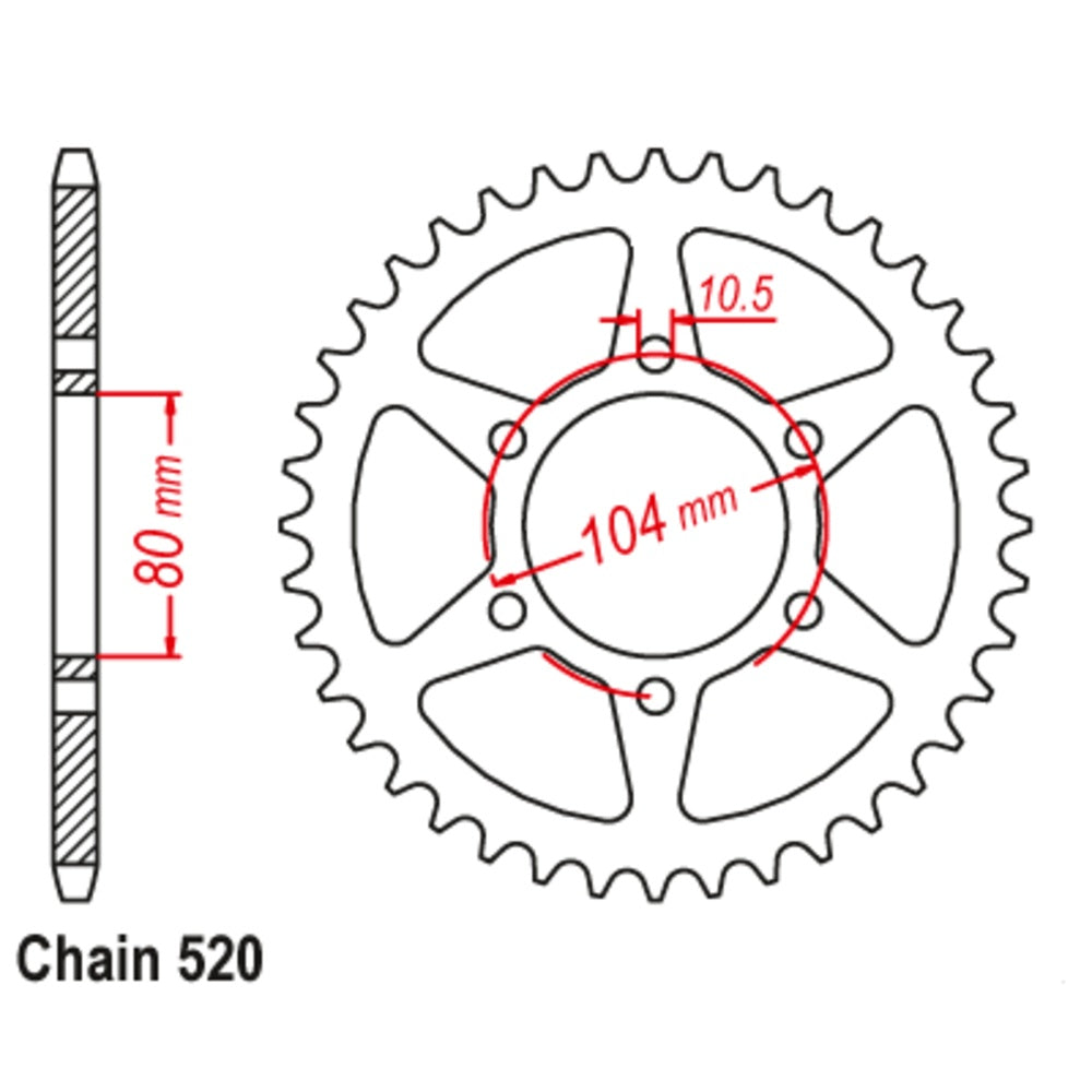 New SUPERSPROX Rear Sprocket Steel Alternate Pitch For KAWASAKI 11-163-42