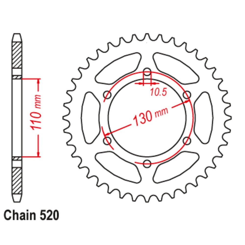 New MTX 47T Sprocket Steel - Rear For KAWASAKI 11-192-47
