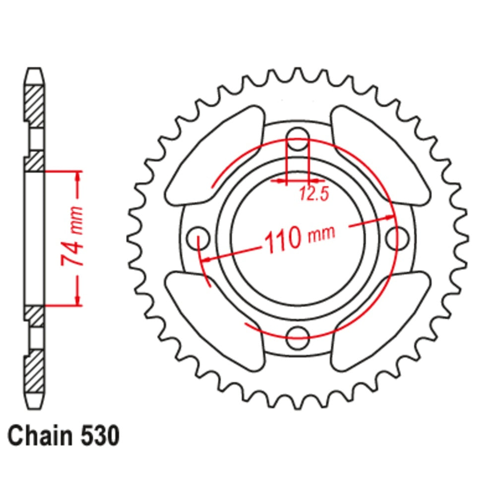 New SUPERSPROX 43T Sprocket Steel - Rear For YAMAHA 11-1J3-43