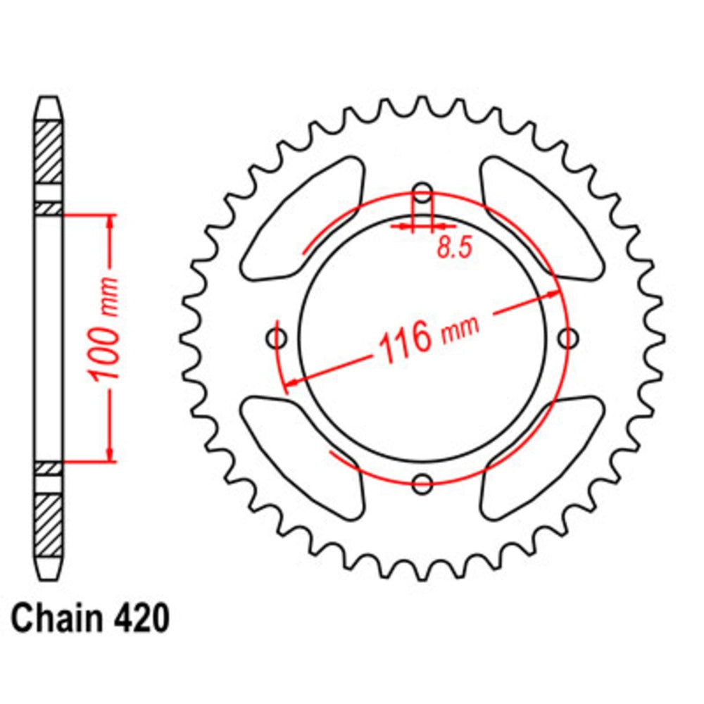 New SUPERSPROX 50T Sprocket Steel - Rear For KAWASAKI, SUZUKI 11-207-50