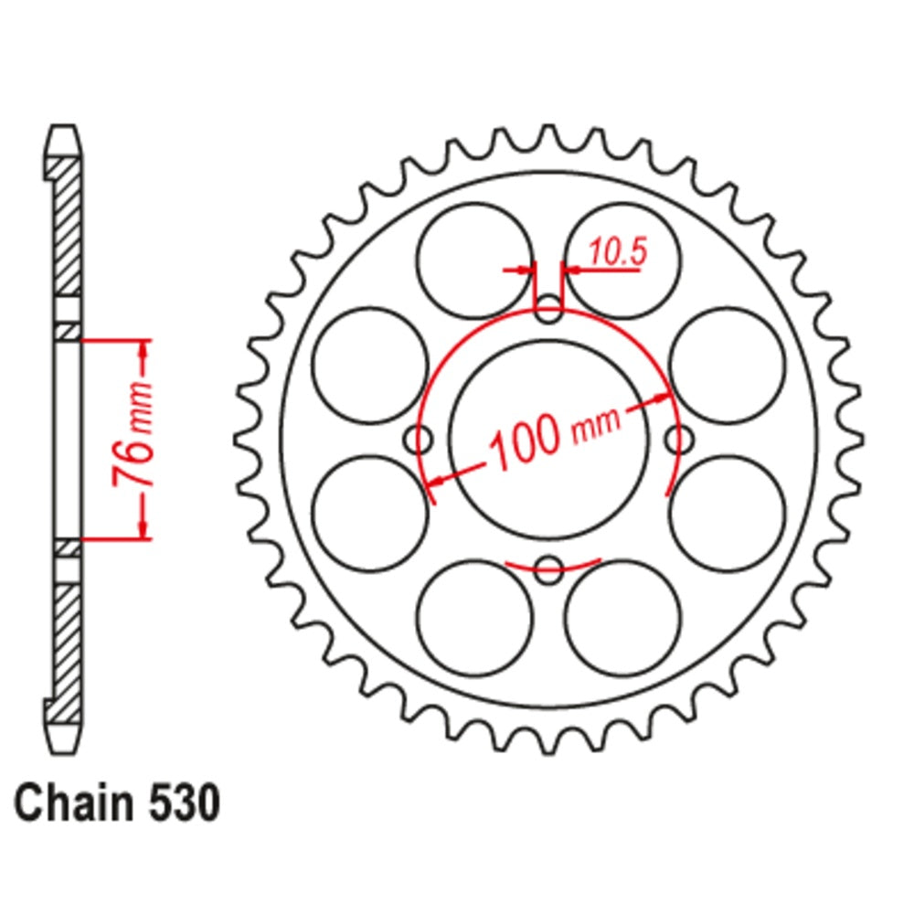 New MTX 40T Sprocket Steel - Rear For SUZUKI GSX600F, RG500 GAMMA 11-21A-40