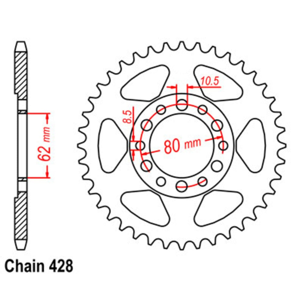 New SUPERSPROX 42T Sprocket Steel - Rear For YAMAHA 11-248-42