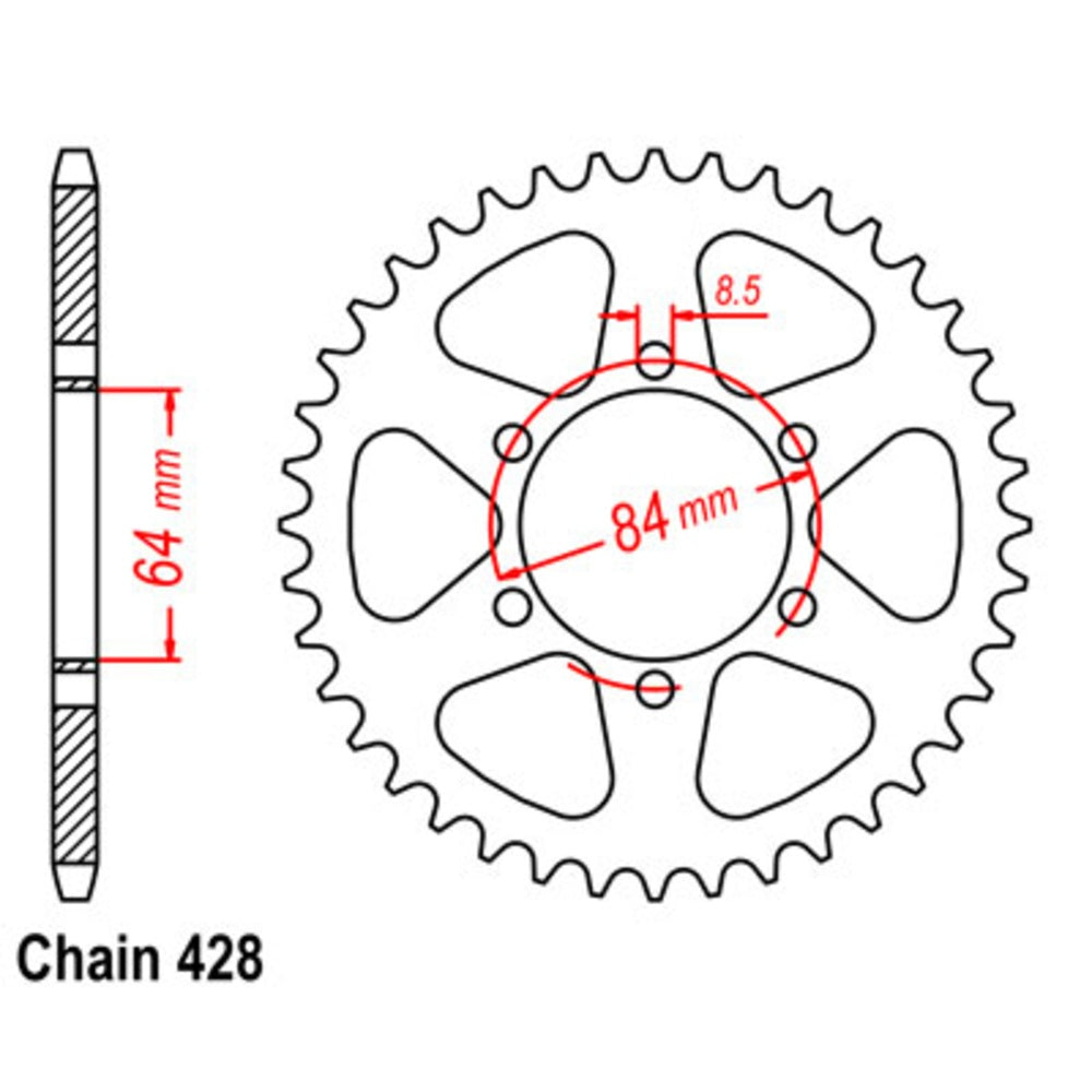 New SUPERSPROX 47T Sprocket Steel - Rear For SUZUKI 11-287-47