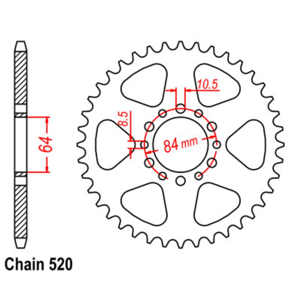 New SUPERSPROX 48T Sprocket Steel - Rear For SUZUKI 11-290-48