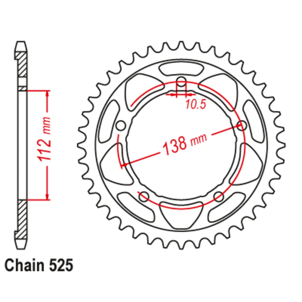 New SUPERSPROX 44T Sprocket Steel - Rear For YAMAHA 11-2CR-47