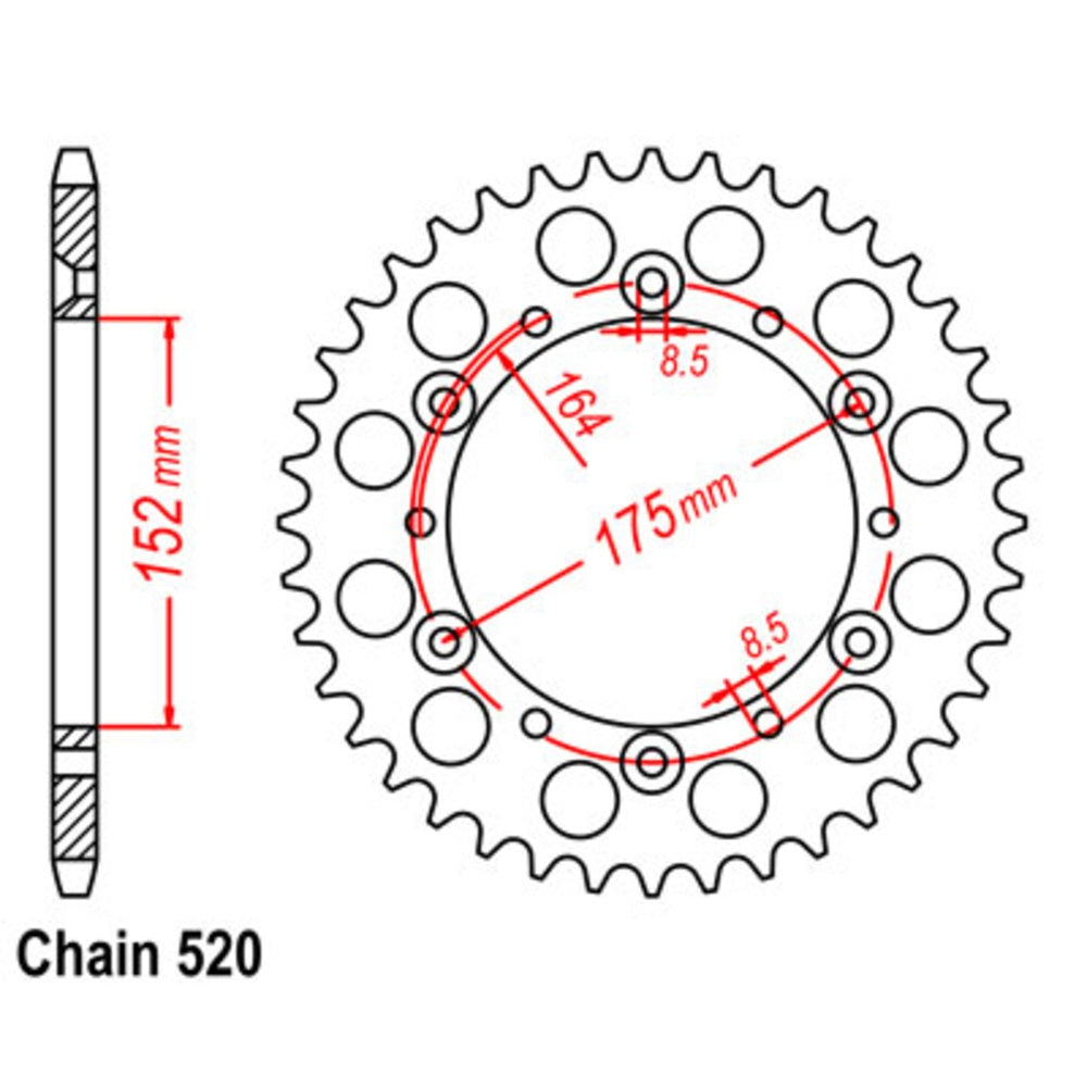 New SUPERSPROX Rear Sprocket Steel Alternate Pitch For YAMAHA DT230 11-2H0-44