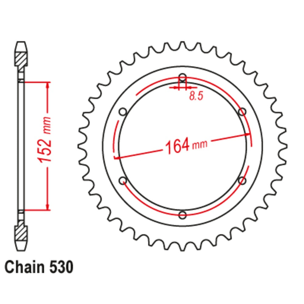 New SUPERSPROX 44T Sprocket Steel - Rear For YAMAHA SR500 11-2J2-51