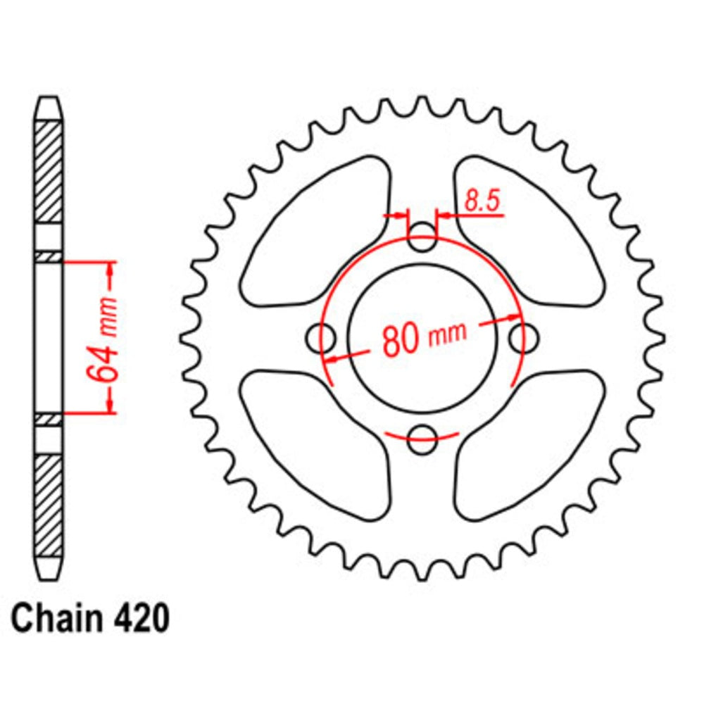 New SUPERSPROX 48T Sprocket Steel - Rear For KAWASAKI KFX50 11-2U2-48