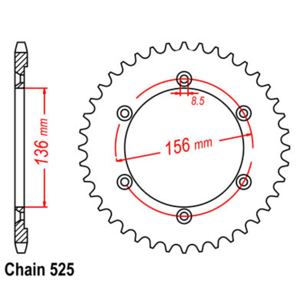 New MTX 46T Sprocket Steel - Rear For SUZUKI XF650 FREEWIND, DR650SE 11-32E-46