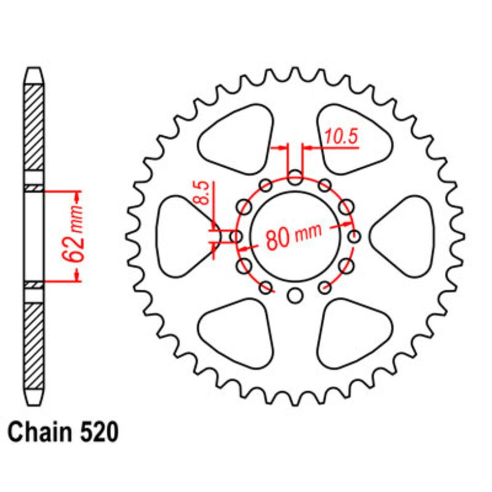 New SUPERSPROX Rear Sprocket Steel Alternate Pitch For YAMAHA XT350 11-3Y1-46