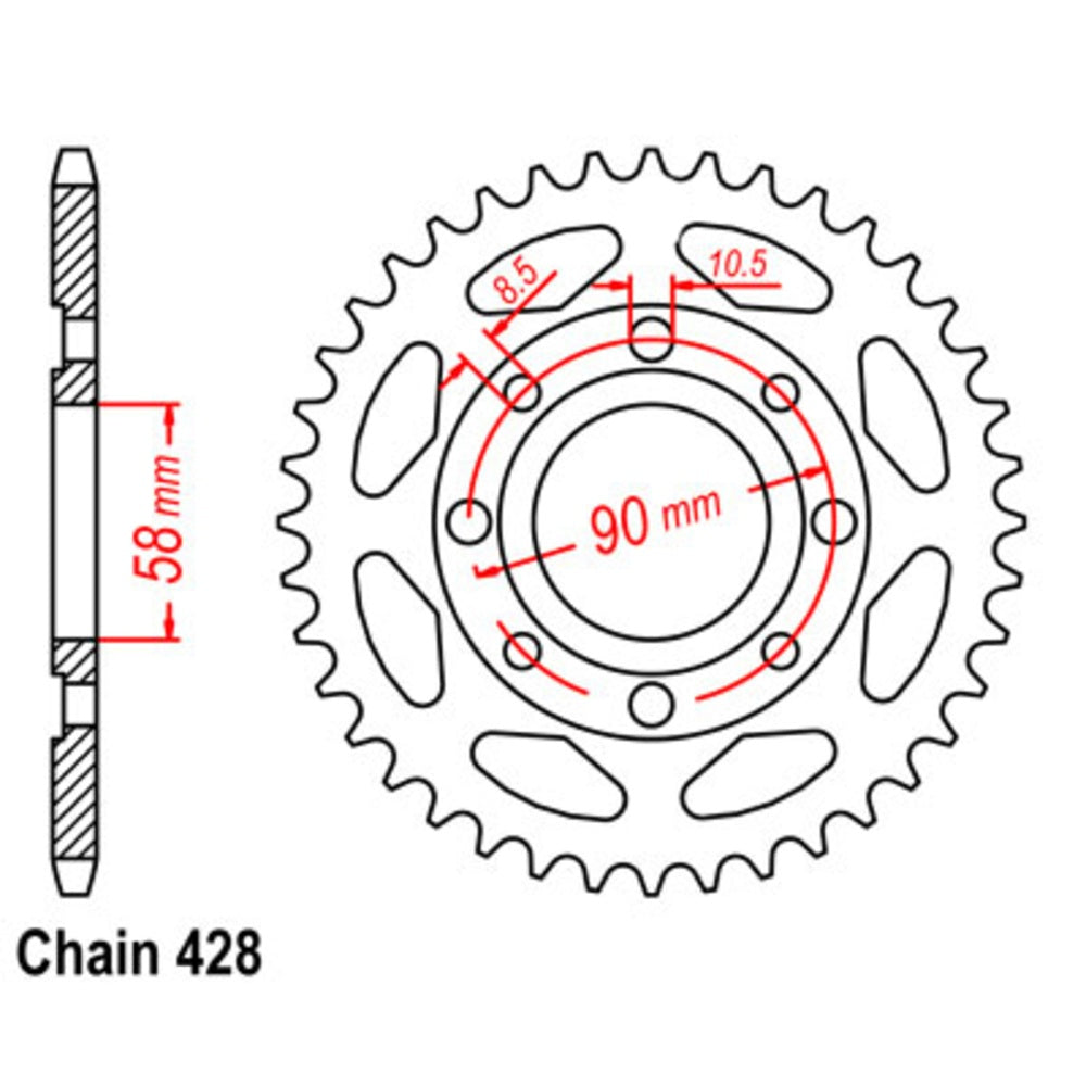 New SUPERSPROX 56T Sprocket Steel - Rear For DAELIM, HONDA 11-437-56