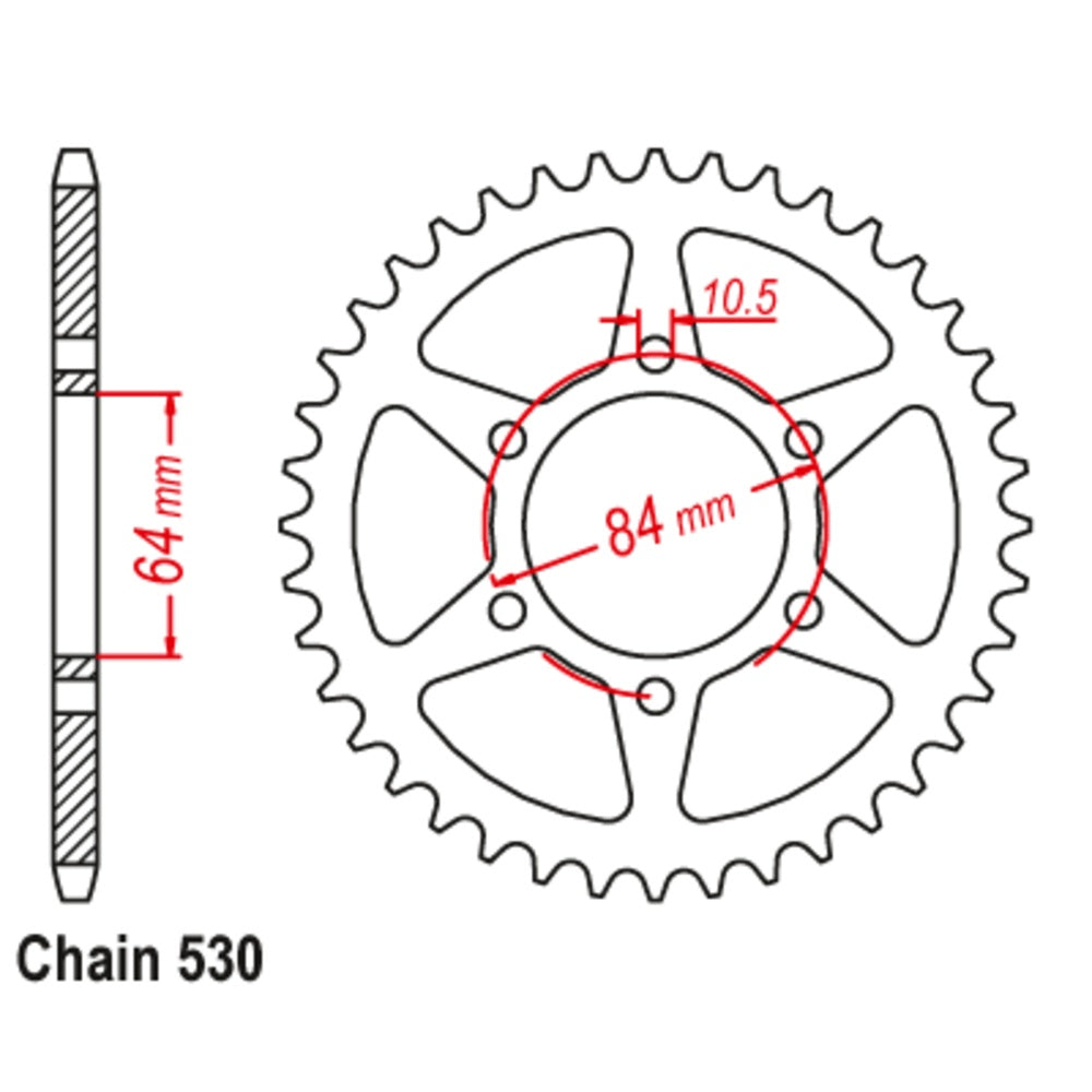 New SUPERSPROX 45T Sprocket Steel - Rear For SUZUKI 11-440-45