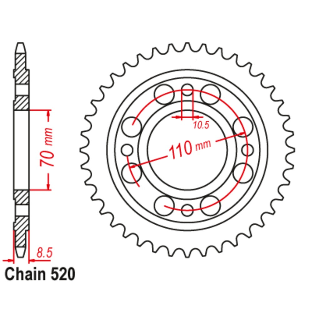 New SUPERSPROX 41T Sprocket Steel - Rear For HONDA 11-443-41
