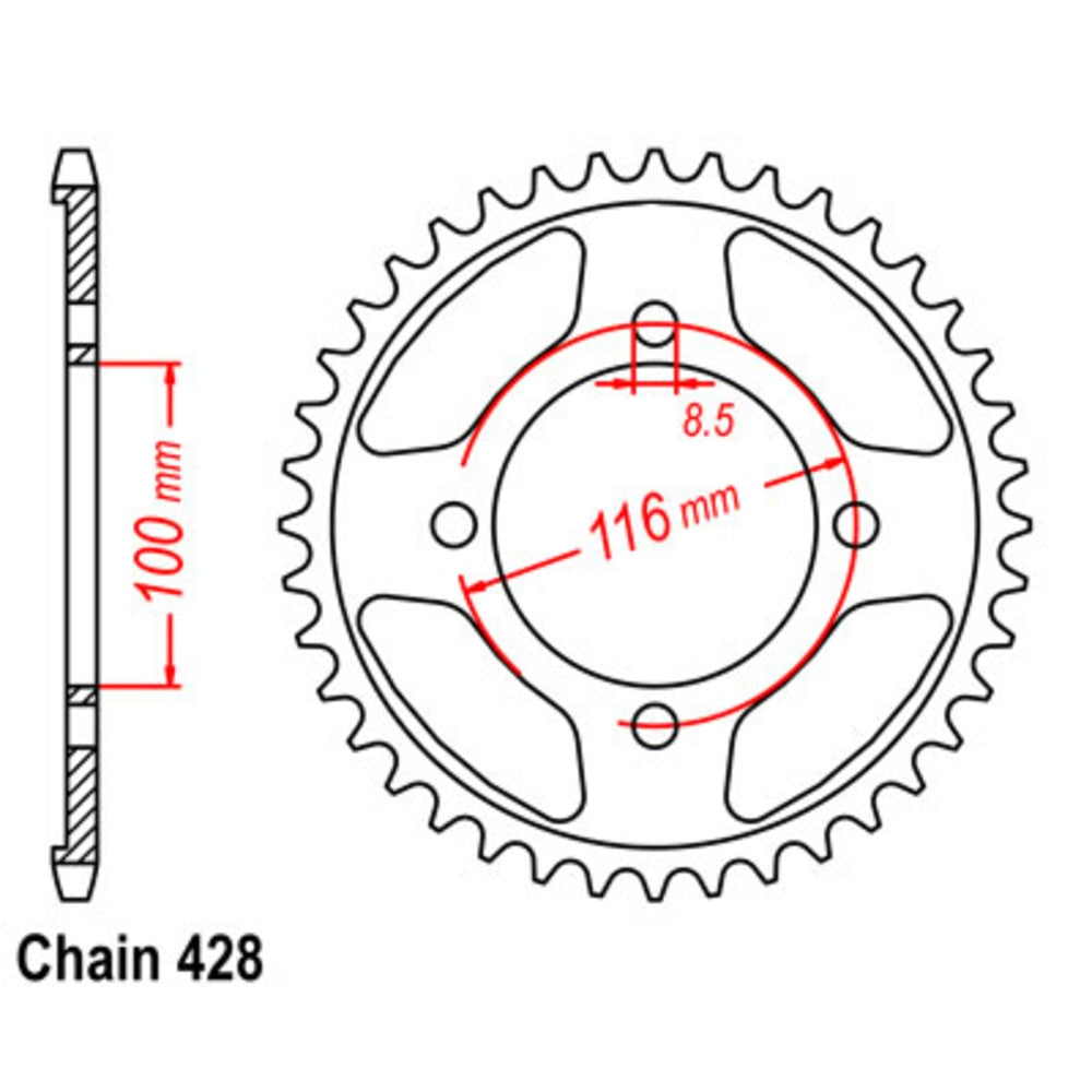 New SUPERSPROX 51T Sprocket Steel - Rear For KAWASAKI 11-462-51