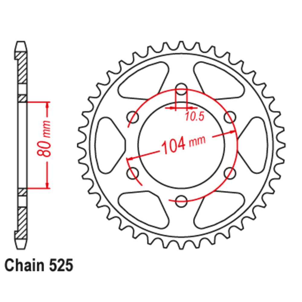 New MTX 41T Sprocket Steel - Rear For KAWASAKI 11-503-41