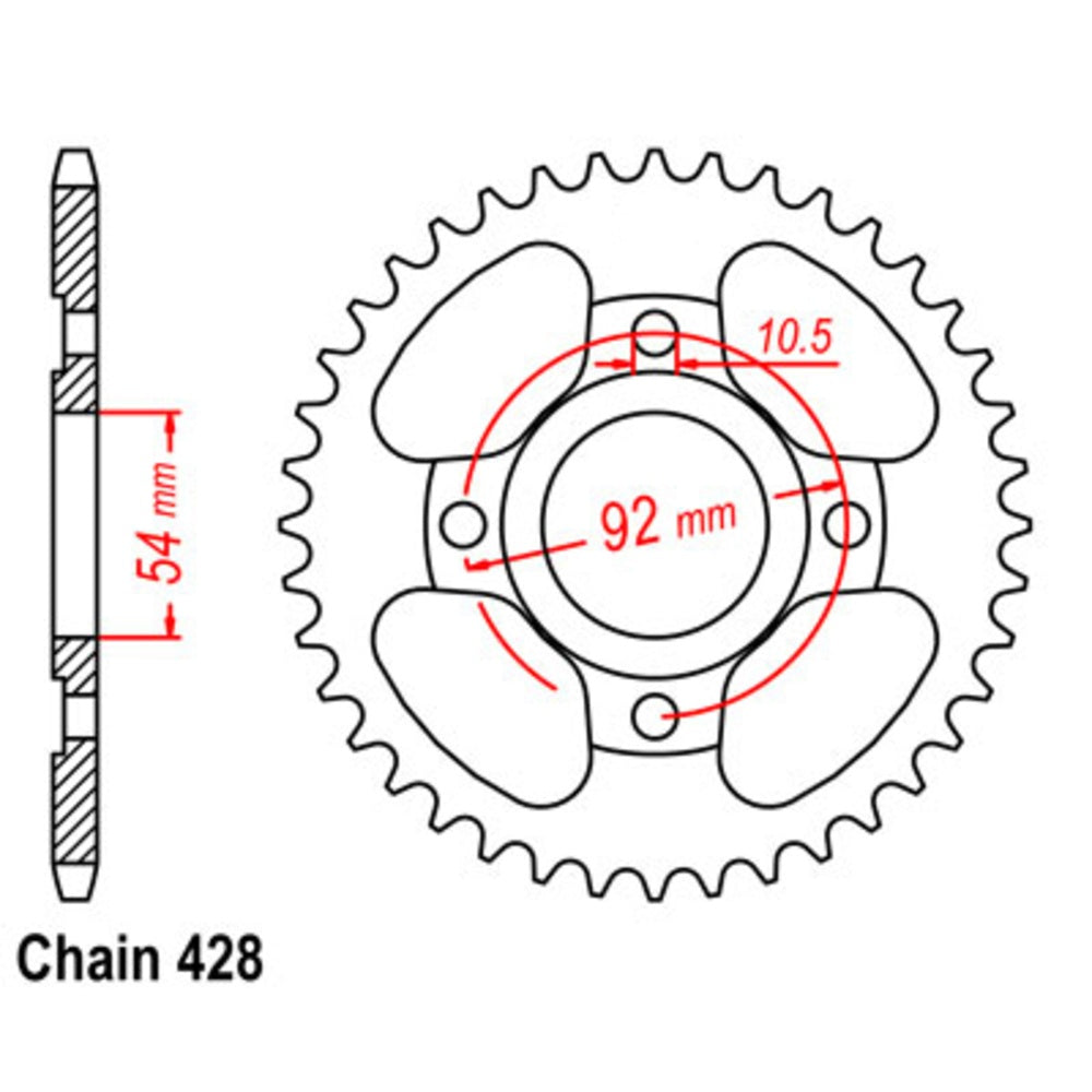 New SUPERSPROX 44T Sprocket Steel - Rear For HONDA, YAMAHA 11-5H0-44