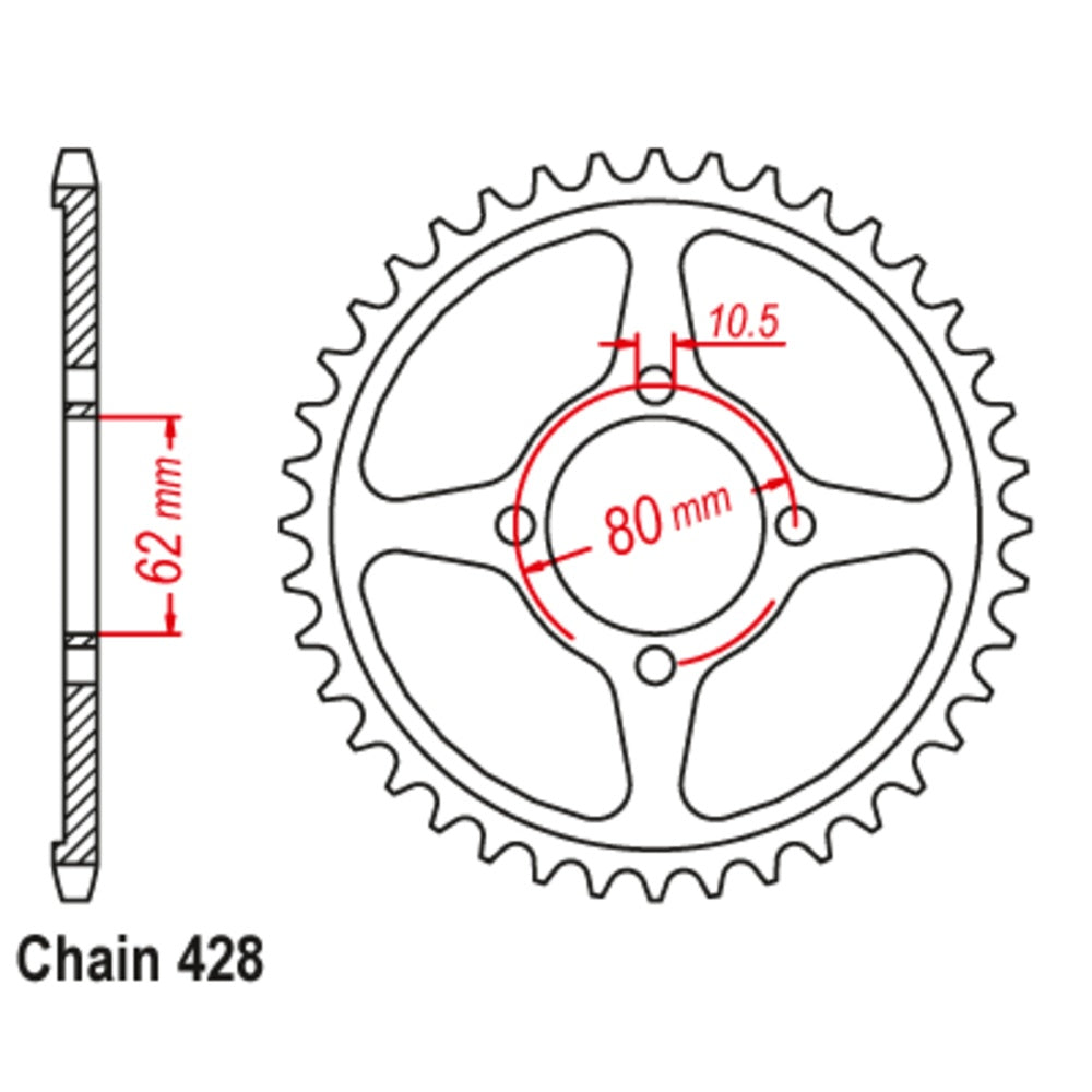 New SUPERSPROX 54T Sprocket Steel - Rear For YAMAHA 11-5HP-54