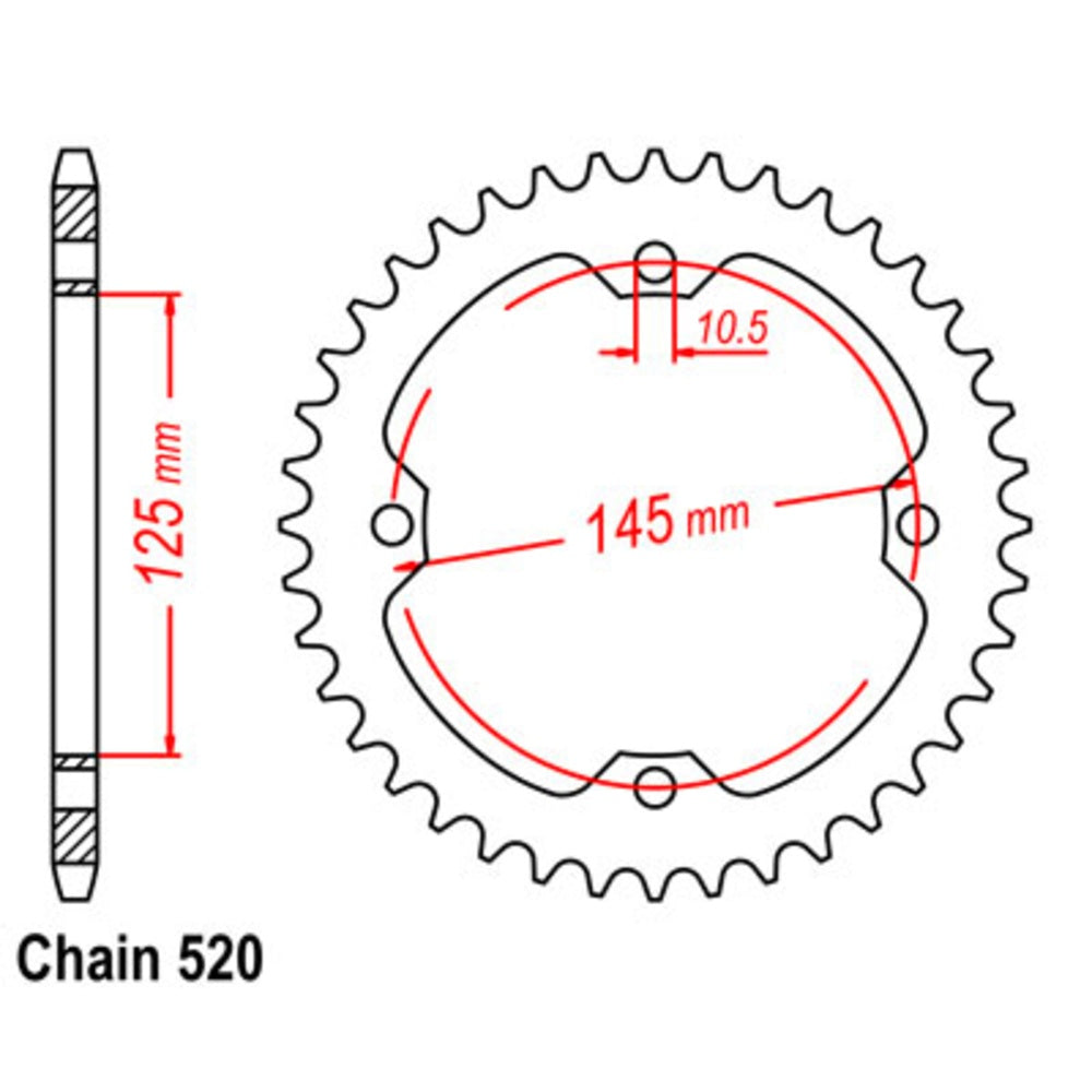 New SUPERSPROX 40T Sprocket Steel - Rear For YAMAHA 11-5TG-40