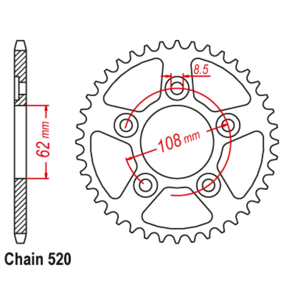 New SUPERSPROX 43T Sprocket Steel - Rear For APRILIA, CAGIVA 11-701-43