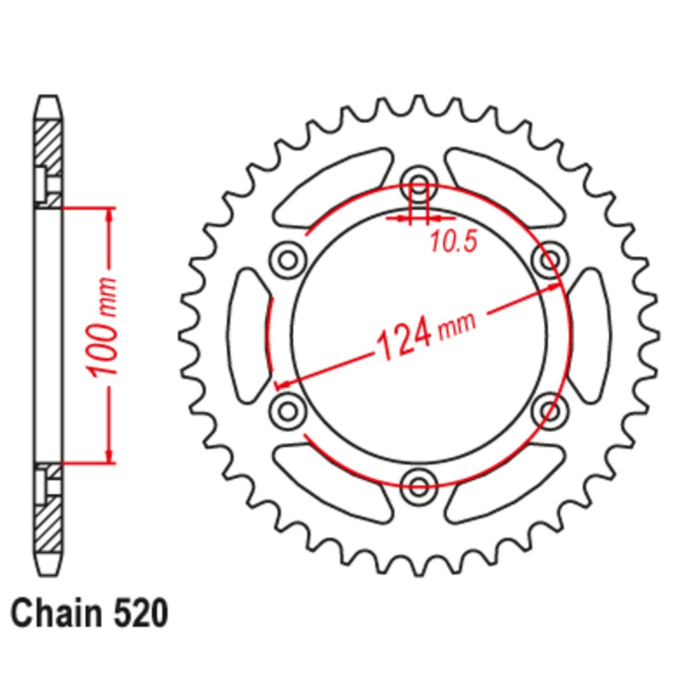 New SUPERSPROX 44T Sprocket Steel - Rear For DUCATI 11-735-44