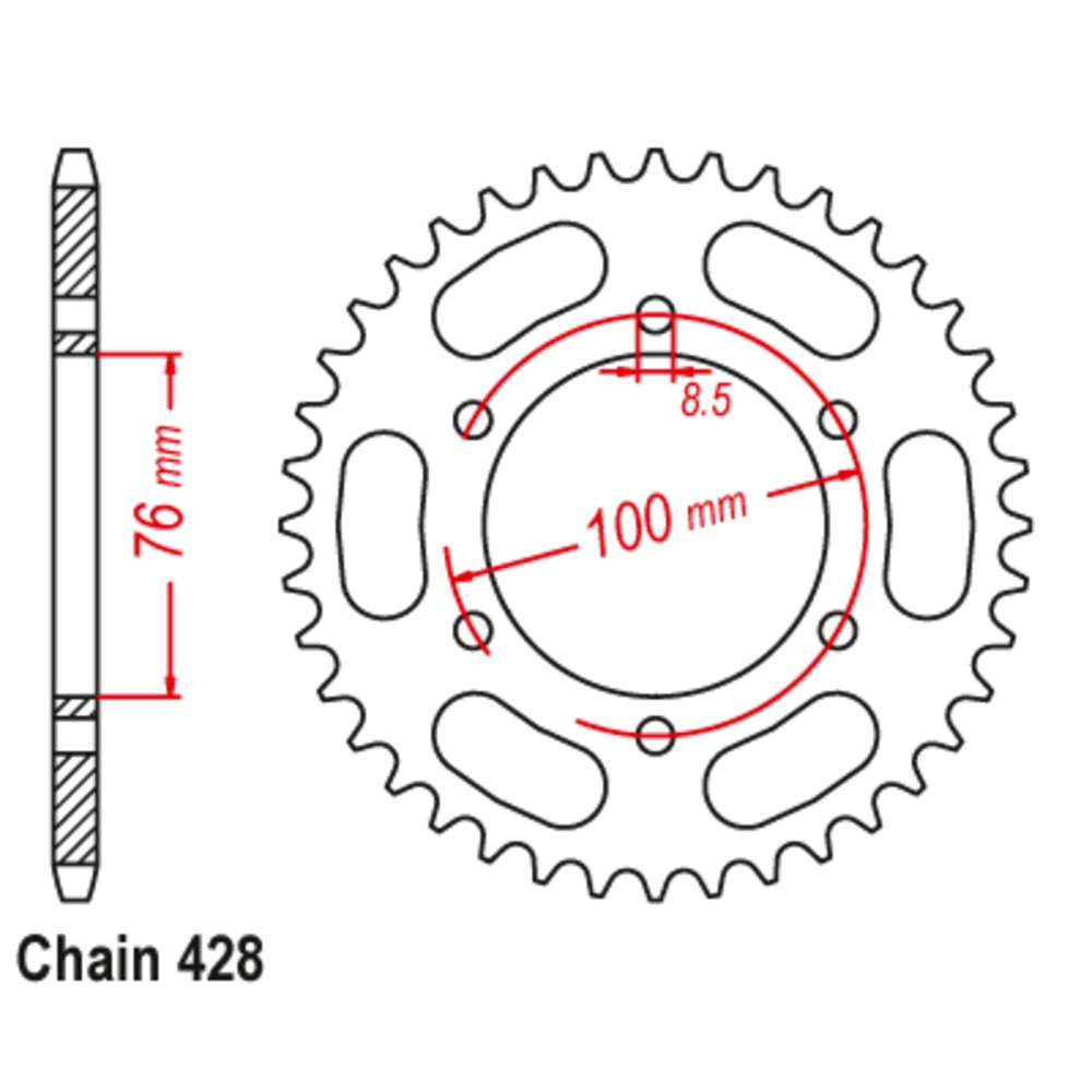 New SUPERSPROX 48T Sprocket Steel - Rear For YAMAHA 11-844-48