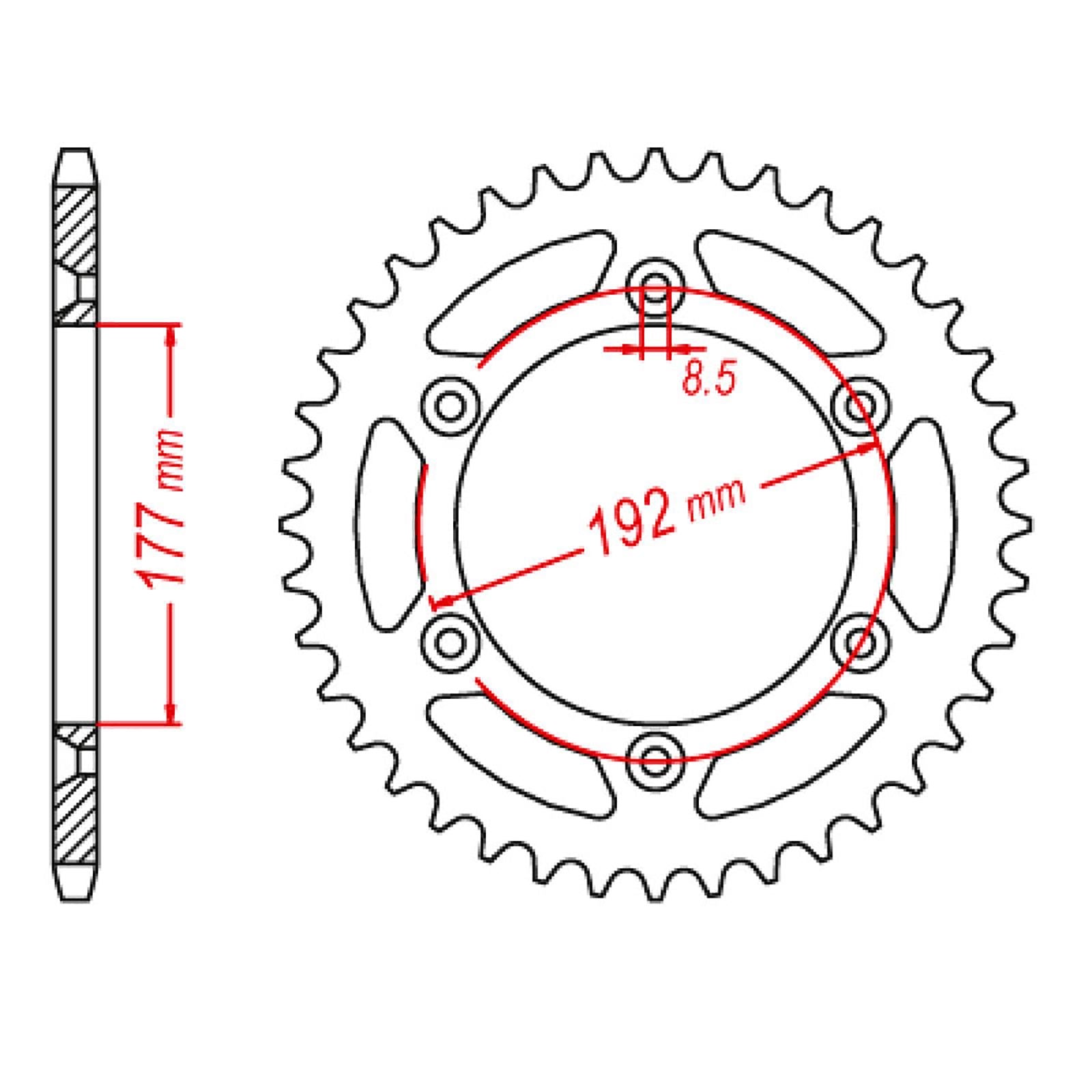 New MTX SPROCKET REAR 223 52T #520 - INDENT 11-HSQ1-52