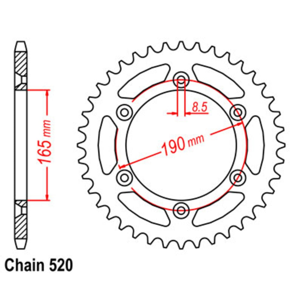 New MTX 50T Sprocket Steel - Rear For KTM 11-KM2-50