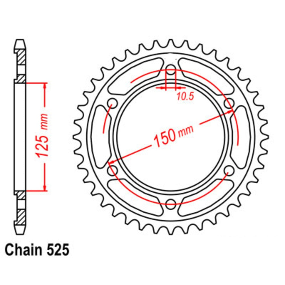 New SUPERSPROX 42T Sprocket Steel - Rear For KTM 11-KM5-42