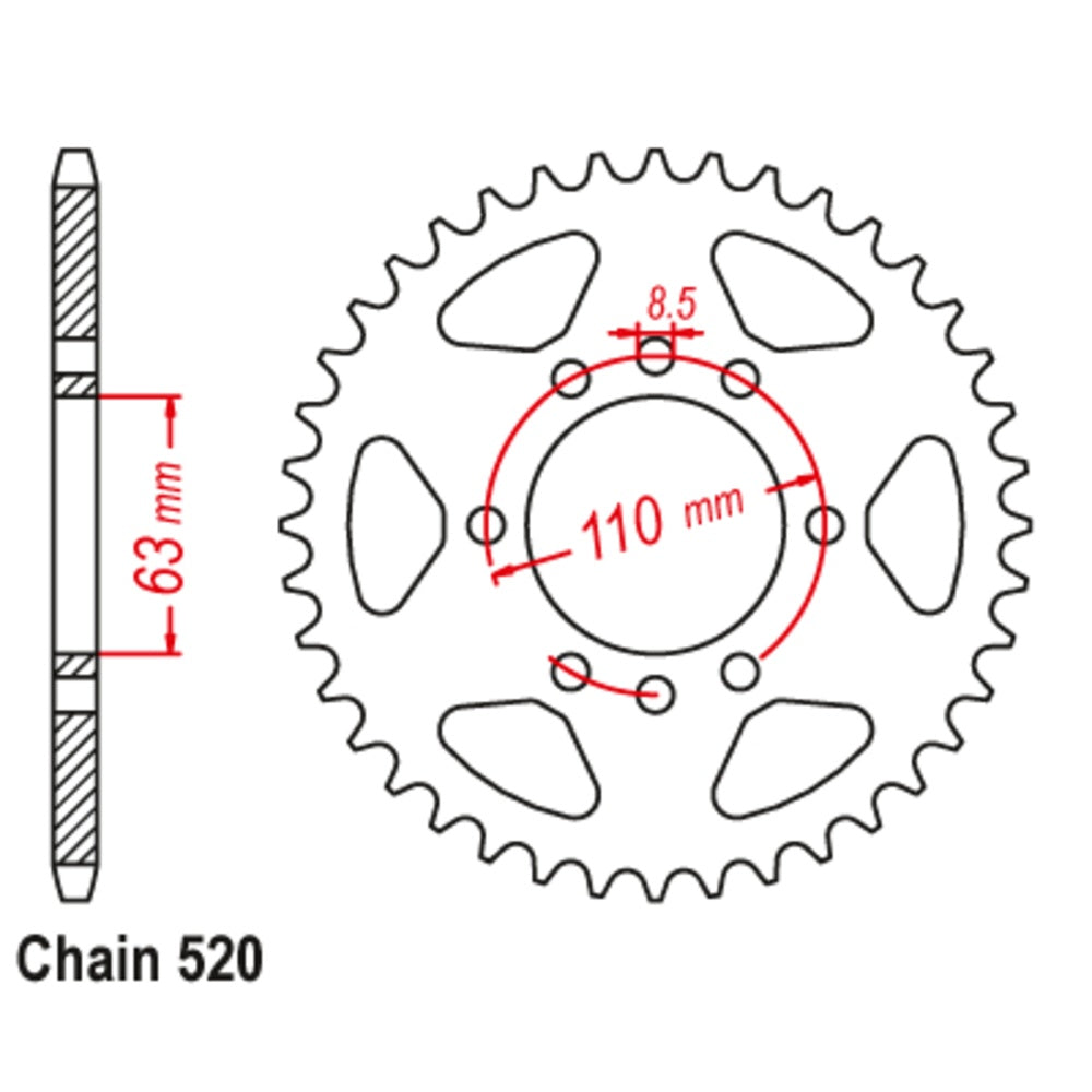New SUPERSPROX 45T Sprocket Steel - Rear For HUSQVARNA, KTM 11-KM9-45